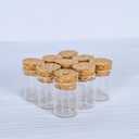 4 Pcs Empty Transparent Test Tube Glass Bottle Vials With Cork Stopper, Clear Glass Bottles Jars for Wedding Favors Art Crafts DIY (22x30x17mm 0.17 OZ)