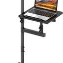 Projector Stand Tripod with 2 Shelves, Mobile Desk on Wheels Adjustable Height from 45" to 64", Rolling Laptop Stand Cart with Wheels for Couch, Bedside, Meeting