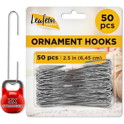 50 Pack Christmas Ornament Hooks – Great Ornament Hangers for Christmas Tree Decoration (Silver)