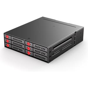 Sata HDD & SSD Hot Swap Cage, 6 Bay Hard Drive Dock for 5.25 Enclosure, 6 Bay Hard Drive Station with Colling Fans