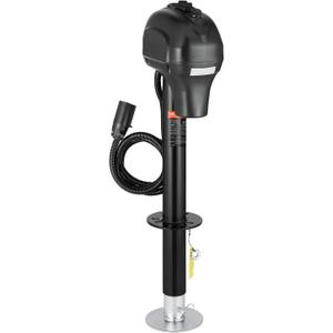 VEVOR Electric Trailer Jack, 3500 lbs, Heavy Duty RV Electric Power Tongue Jack with 7-pin Connector, Manual Crank Handle & Weatherproof Jack Cover, 9.5"-27.5" Lift, for Trailers, Campers & RVs, Black