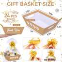 Tenceur 24 Set Empty Baskets for Team Appreciation Gifts - Bulk Gift Basket Kit with Pull Bows & Plastic Bags DIY Cardboard Tray for Team Employee Teacher Coworker Nurse Present(Classic,Kraft)