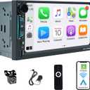 Double Din Car Stereo 7 Inch Touchscreen Compatible with [Wireless] Apple CarPlay/Android Auto Bluetooth FM Radio USB Type-C Backup Camera