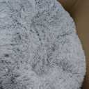 28in Large Dog Bed, Medium Size Dog and Cats, Calming Donut Bed for Puppy and Kitten, Washable Round Fluffy Pet Bed (Light Grey)