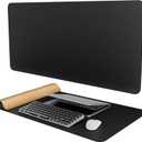 Mydours 40" x 20" Extra Large Desk Mat, PU Leather & Cork Desk Pad, Large XXL Desk Mouse Pad for Workstation, Office, Home, Computer Desk Mat with Keyboard & Mouse (Black)