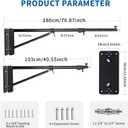 2 Pack Wall Mount Triangle Boom Arm 180cm/70.8in, Ring Light Mount Ceiling Light Stand 180 Flexible Rotation for Studio Video Light, Monolight, Photography, Softbox, Reflector