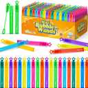 Bubble Wand, 200 Pieces Mini Bubble Wands Bulk in 10 Colors, Bubbles Party Favors Bulk for Kids, Summer Toys for Girls & Boys, Carnival Prizes, Themed Birthday, Wedding, Indoor Outdoor Activity