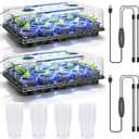 homenote 3 Inch Seed Starter Trays 2 Pack,20-Cell Seedling Starter Trays with Grow Light/Humidity Dome/3" Nursery Pots 40 Pcs,Planting Trays for Seedling,Plastic Germination Kit for Growing