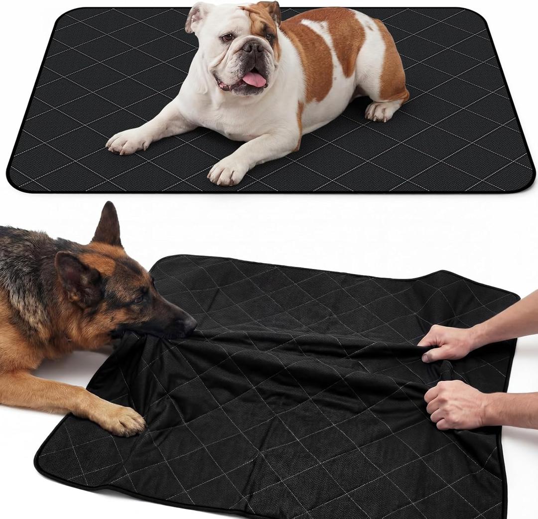 Yinkin 1 Pcs Chew Proof Dog Crate Pad, 47" x 35" Indestructible Dog Bed for Aggressive Chewers, Waterproof Crate Mat for Extra Large Dogs, Indoor Floor or Car Use, Machine Washable (Basic Style)