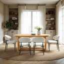 Walker Edison Modern Farmhouse Rustic Solid Oak Wood Oval Dining Table for 6 - White Oak