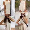 Wyeysyt 2 Piece Sets for Women Summer, Sweater Set Sleeveless Tunic Top and Shorts Beach Vacation Sets Tracksuits (Apricot-M) (M)