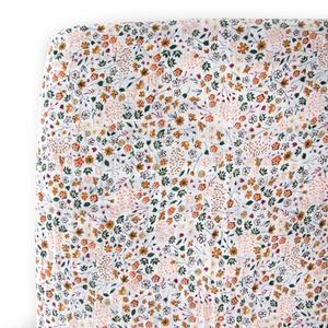 Little Unicorn Premium Crib Sheet | Breathable & Super-Soft Muslin Fabric (Pressed Petals)