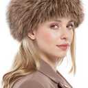 Loritta Womens Winter Headbands Faux Fur Headband Elastic Ear Warmers Furry Ear Muffs,Dark Brown