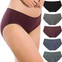 Altheanray Womens Underwear Cotton Seamless Soft Hipster Panties Ladies Mid Rise Bikini (Medium, Cotton Hipster Panties - B/Wi5)