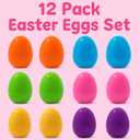 12 Pack Large Easter Eggs – 3.74'' Bright Plastic Fillable Eggs for Easter Egg Hunt, Party Favors, Surprise Gifts