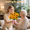 Outdoor Solar Garden Stake Lights,Upgraded LED Solar Powered Light with 3 Sunflower, Waterproof Solar Decorative Lights for Garden, Patio, Backyard (1 Pack 3 Flower)