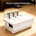 Adjustable Piano Pedal Extender for Students, 3 Pedals with Stabilizer, Compatible with Upright & Digital Pianos, Beginner Practice Tool (White)