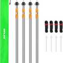 SANLIKE Telescoping Tarp Pole Heavy Duty Tent Poles, 33"-86.6"/94" Thickened Tube Collapsible Stainless Steel Canopy Poles for Camping Backpacking Hiking Awning Sun Sails Outdoor Sports, Set of 2