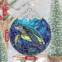 3" Stained Glass Sea Turtle Ornament, Christmas Ornament, Christmas Ornaments for Tree, Heirloom Keepsake, Gift Exchange, Gift Idea, Bauble Present
