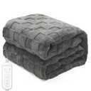 Electric Heated Blanket Throw - 50"x60" Heating Blanket Throw House Warming Gifts New Home, Ultra Soft Warm Flannel Sherpa Fast Heat,8 Heat Level 10 Hours Auto-Off ETL Certified