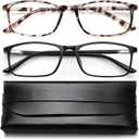 Reading Glasses for Men and Women, Blue Light Blocking Readers, Classic Rectangular Computer Glasses (Tortoise/Matte Black), Magnification Strength: 1.5 x