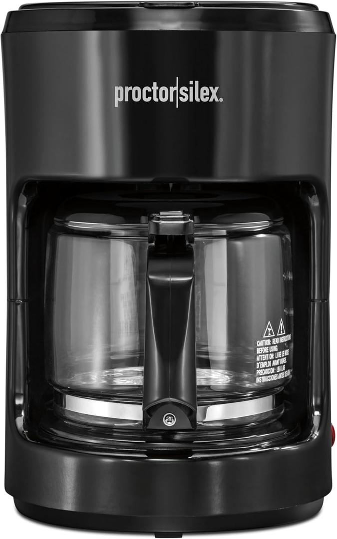 Proctor Silex 10-Cup Coffee Maker, Works with Smart Plugs That Are Compatible with Alexa, Auto Pause and Serve, Black (48351PS)