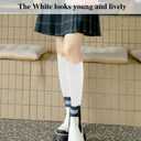 Women's & Men's Scrunch Knee High & Crew Boot Socks - Neon Slouchy Tube Long Socks Pack (White)