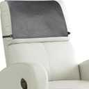 Headrest Cover for Recliner Chair Recliner Headrest Protector Faux Leather Headrest Cover with Elastic Straps Couch Headrest Covers for Furniture Sofa Protector 17 x 27In(Dark Grey)