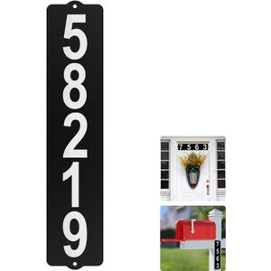 Metal Mailbox Numbers, Address Plaque, Waterproof, Horizontal & Vertical Mounted Address Sign for House Home Office Street Yard Mailbox (Black(classic))