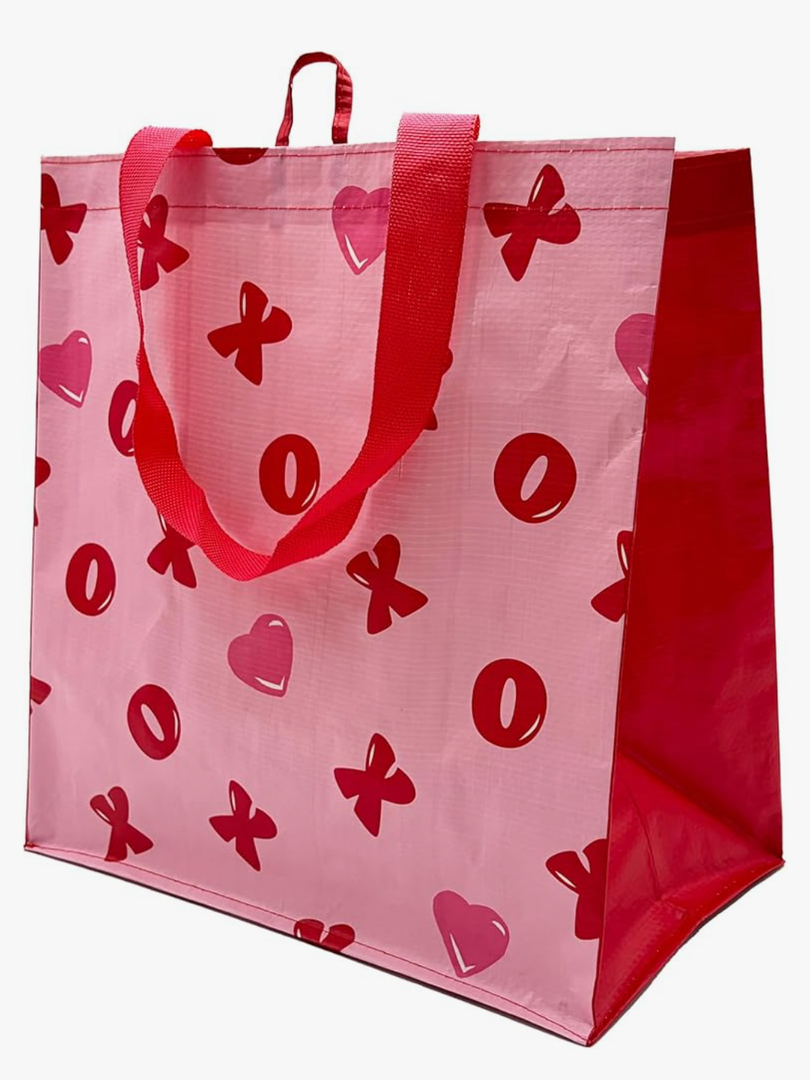 Earthwise Reusable Grocery Bags – Valentine’s Day Gift Totes, Foldable & Water‑Resistant Shopping Bags, Durable Multi‑Use Eco Bags with Cute Cakes $ XO Kiss Designs (15 Pack)
