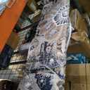 VK VKLIVING Machine Washable Rug 9' x 12', Vintage Persian Oriental Style Machine Washable Area Rugs with Non-Slip Backing for Living Room, Bedroom, Home Decor, Blue-gold