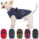 V.PET.B.R Dog Winter Coat,Warm Jacket Paded Fleece Pet Vest with Built in Harness, Windproof Reflective Cozy Adjustable Snow Pet Coat Clothes with Zipper for Small Medium Lerge Dogs