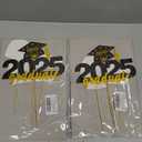 4 Pcs 2025 Graduate Cake Topper Black Glitter Congrats Grad Cake Topper Class of 2025 Cake Decor for 2025 Senior High School/College/University Happy 2025 Graduation Party Supplies Decorations, 2pack