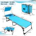 Outdoor Tanning Chair with Sun Canopy Shade & Face Hole, Folding Lounge Chair with Beach Table and Carry Bag for Poolside Sunbathing Lawn, 74.8"*23.23"