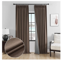 Cniuyhi Chocolate Brown Linen Texture 84 Inches Long Double Pinch Pleated Curtains, Patio Door Back Tab Full Blackout Curtains with Hooks for Living Room Bedroom Patio Door W40 x L84, 1 Panel