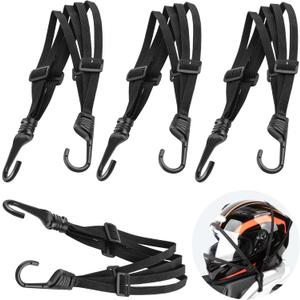 24inch Bungee Cord with Dual Hooks, 4Pack Multi-Purpose High Elastic Bungee Straps Four-Strand Split Tie Down for Luggage, Bike Securing Motorcycle Helmet