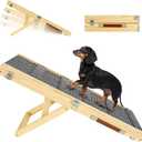 2026 Upgraded Dog Ramp for Couch, Foldable Small Dog Ramp for Sofa, 4 Adjustable Height from 13'' to 21", Portable Stable Pet Steps with Non-Slip Pad, Pet Ramps Use for Sofa Couch Stairs