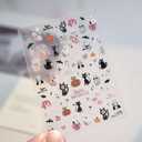 Halloween Nail Art Stickers 5D Embossed Nail Art Decals Self-Adhesive Nail Stickers Pumpkin Face Cat Mummy Spider Web Ghost Nail Decals Nail DIY Supplies Decorations for Women (1 Sheet)