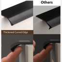30 Pack Black Finger Edge Pull Handles, 2 1/2 Inch Hole Center Tab Handle, Concealed Dresser Drawer Pulls, Aluminum Alloy Kitchen Hardware