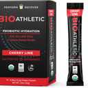Probiotic + Electrolyte Hydration Drink Mix, with Vitamins D & B12, USDA Organic, NSF Certified for Sport, Subtle Cherry Lime Flavor, Naturally Light Taste, 10 Sticks