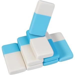 3 x AmoreAngel Crafts 8 Pcs Eraser, Blue and White Dual Color Pencil Erasers, for Writing Correction, Sketch Pencil Eraser, Office Supplies, Back to School Supplies