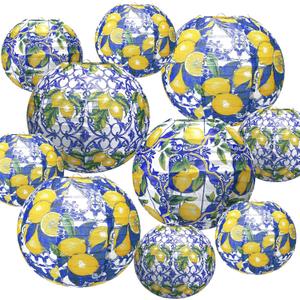 10 Pcs Amalfi Coast Paper Lantern Kit Capri Positano Lemon Party Lemon Supplies Summer Mediterranean Decorations Lemon Pattern for Wedding Baby Shower Birthday Party Decorations Home Decor