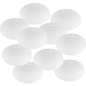 Paper Lanterns Party Decorations, Hanging White Paper Lanterns for Wedding Engagement Bridal Shower Decorations Oval Chinese Lanterns Pack of 10 White 12 Inch