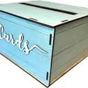QualityVibe Wooden Wedding Card Box for Reception money Envelopes, Bridal & baby Showers, Graduations or engagements (Rustic Blue)