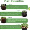 iPower 4-Pack 10 Gallon Strawberry Grow Bags, Vegetables Pots with 8 Planting Holes, Thickened Breathable Nonwoven Fabric with Handles, for Gardening