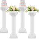 4 Pcs Wedding Roman Column Greek Pillars Stand Plastic Wedding Pillars Columns for Ceremony Flowers Plant Holder for Ceremony Event Party (Vintage, 10.63 x 10.63 Inches)