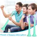 4 Pieces Green Stadium Horn Noisemakers for Adult, 21 Inch Vuvuzela Plastic Trumpet, St. Patricks Day Party, Light Green