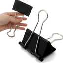 3 Inch Extra Large Jumbo Binder Clips (12 Pack), Heavy Duty Paper Clamps for Office and Home Supplies, Black