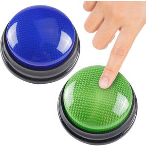 2-Pack Buzzers for Trivia Games, Game Buzzers with Lights and Sound, Family Feud Buzzers, Answer Buzzers for Classroom and Trivia Nights