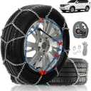 Snow Chains for Pickup Trucks & SUVs Off-road, Heavy Duty Quick Fit & Easy Installation Snow Tire Chains, Portable Reusable Emergency Tire Traction Chain, Set of 2 (HP2320)